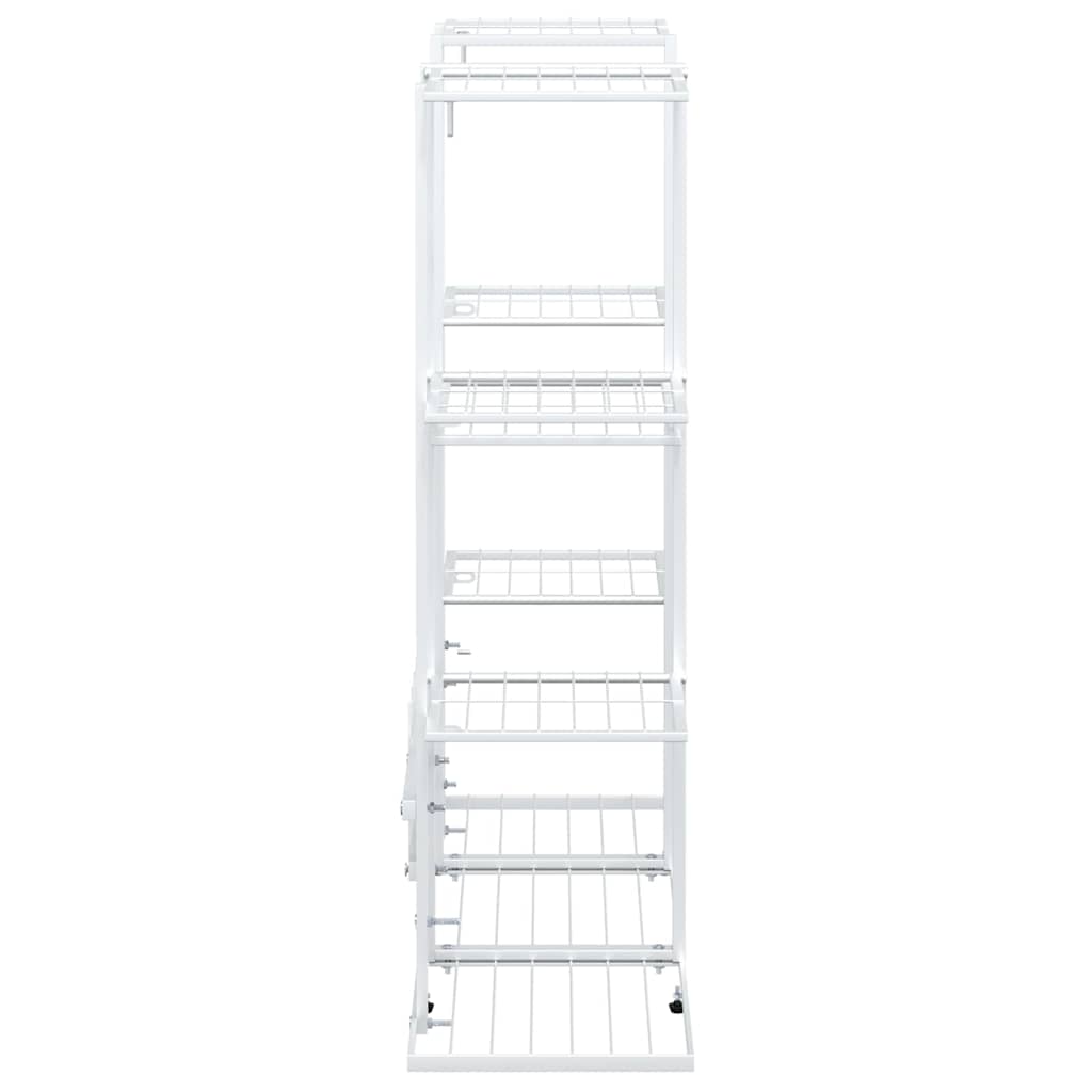vidaXL Βάση Λουλουδιών Λευκή 94,5 x 25 x 89 εκ. Σιδερένια
