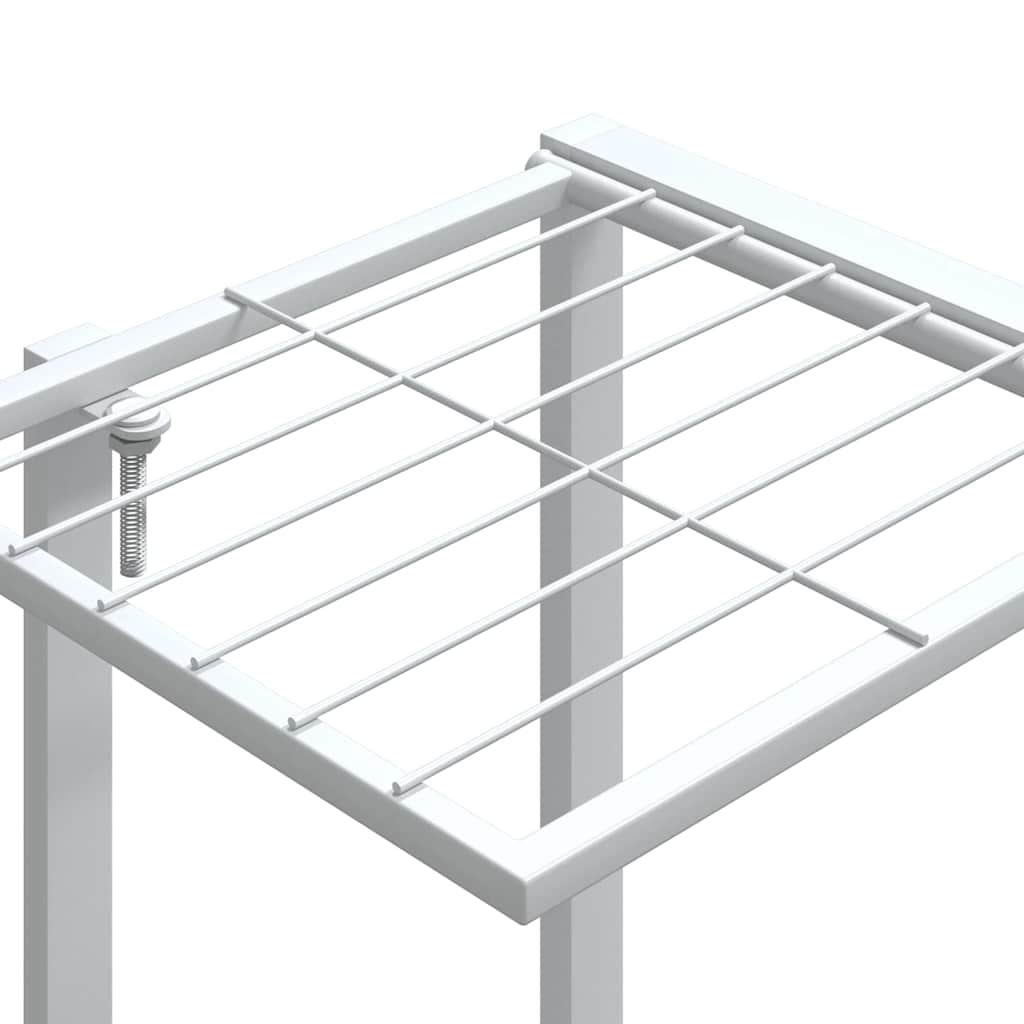 vidaXL Βάση Λουλουδιών Λευκή 94,5 x 25 x 89 εκ. Σιδερένια