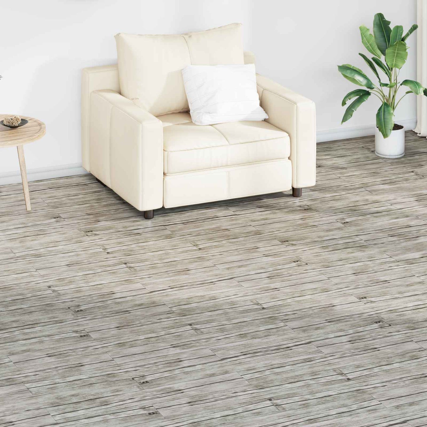 vidaXL Πλάκες Δαπέδου 2,51 m² 18 pcs PVC Ξεπλυμένη δρυς
