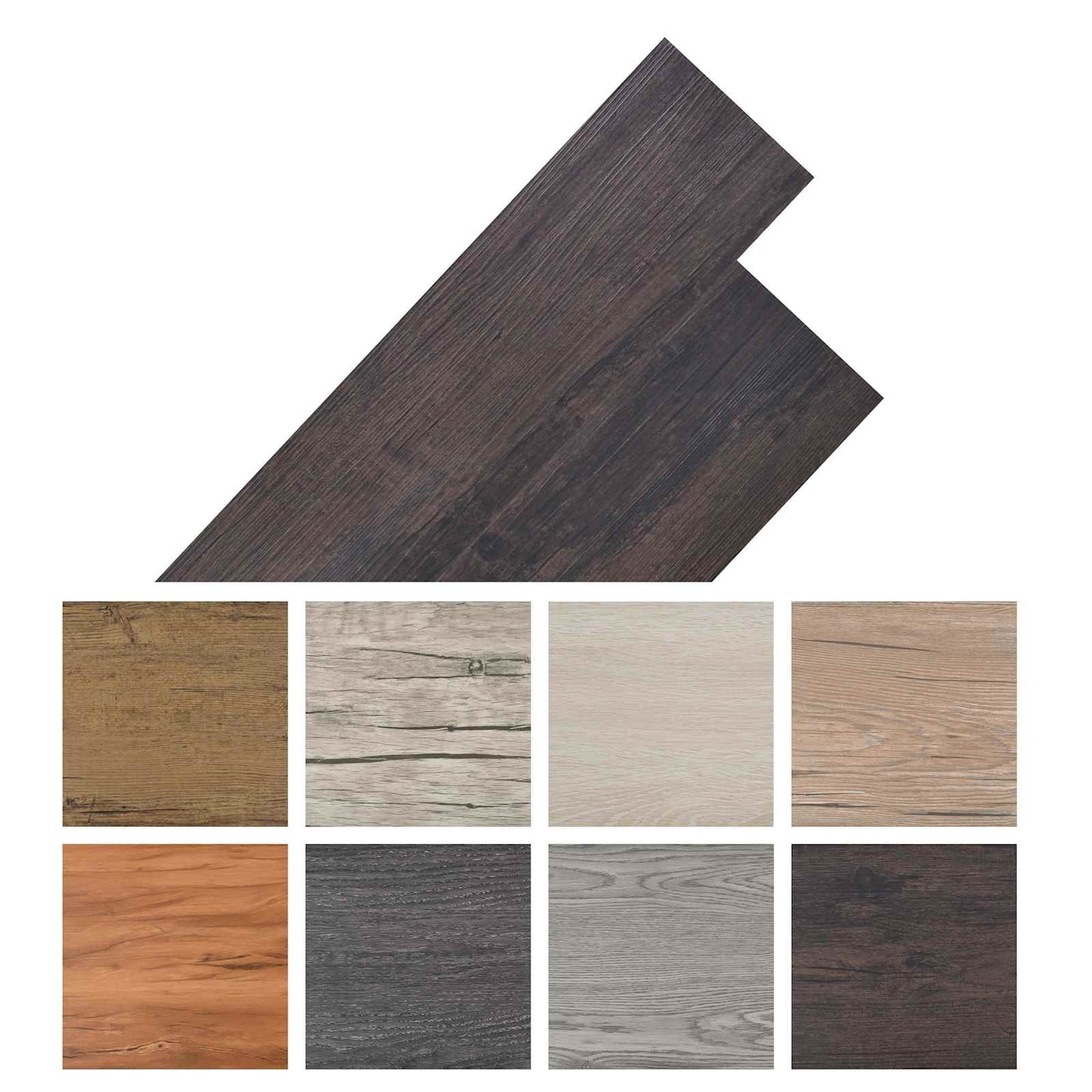 vidaXL Πλάκες Δαπέδου 18 pcs Σκούρο Καφέ 2,51 m² PVC