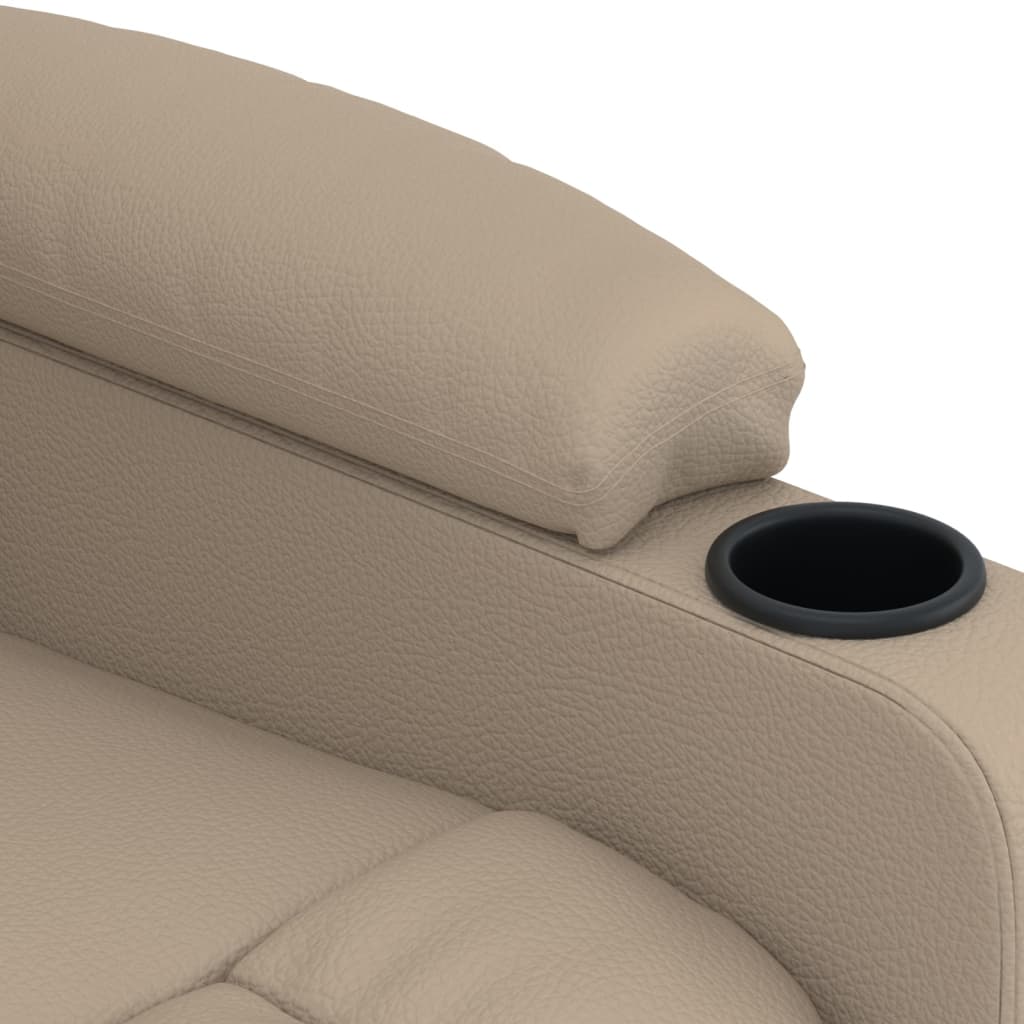 vidaXL Πολυθρόνα Ανακλινόμενη Ηλεκτρική Καπουτσίνο από Συνθετικό Δέρμα