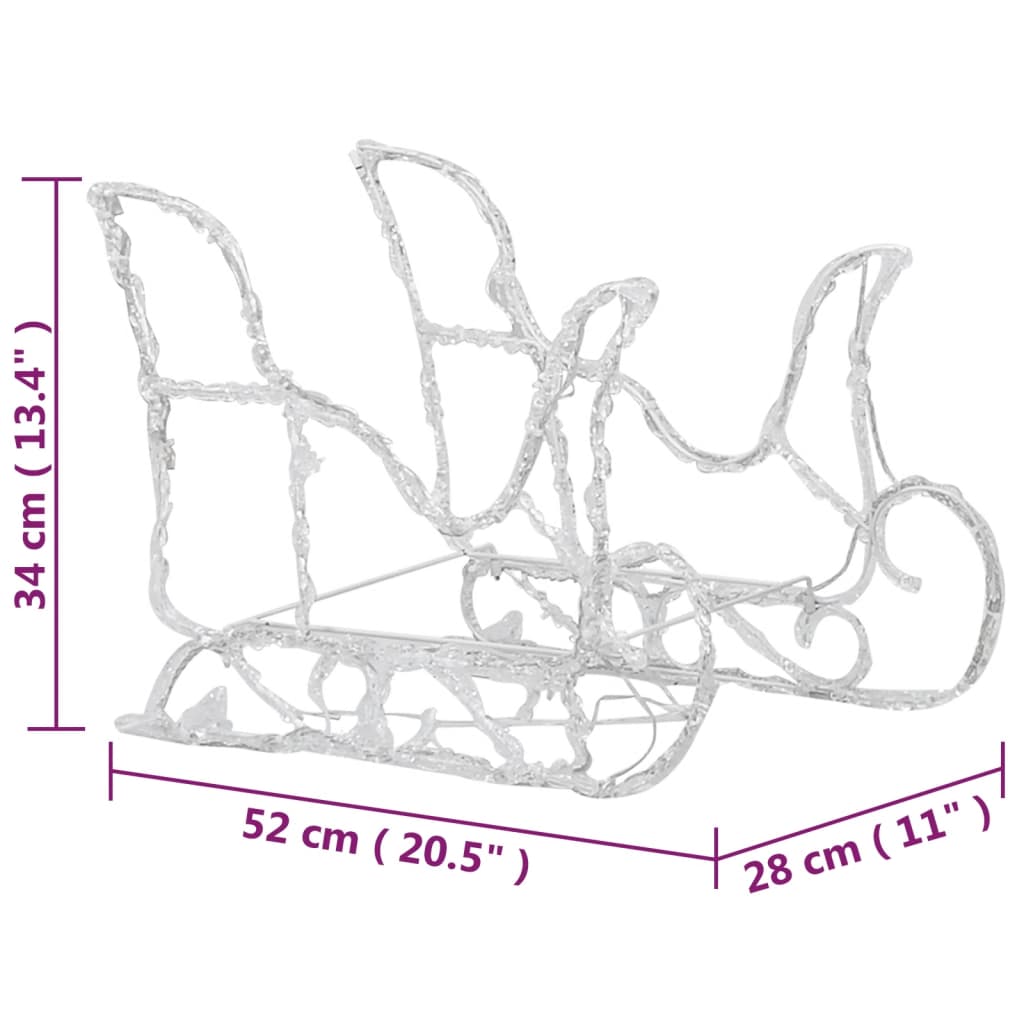 vidaXL Τάρανδοι Χριστουγεννιάτικοι με Έλκηθρο 320 LED Ακρυλικό