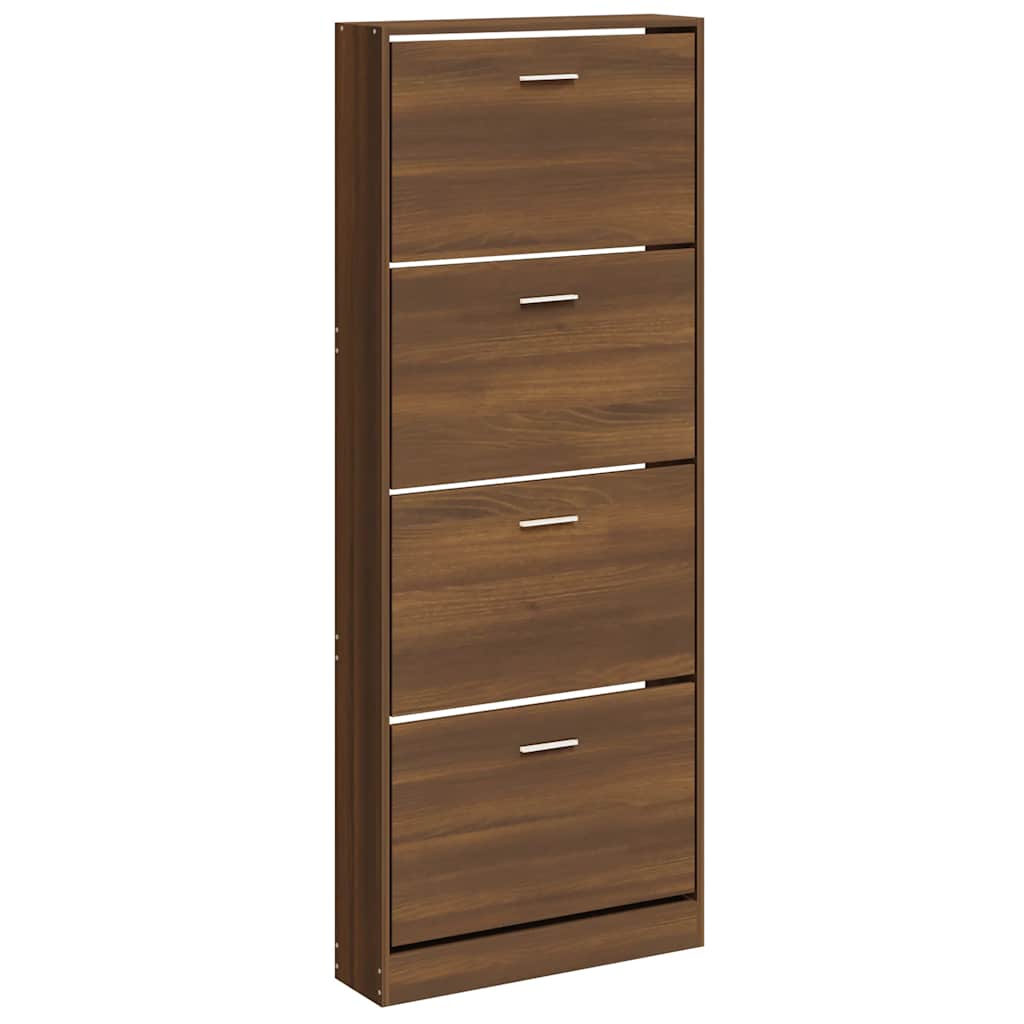 vidaXL Παπουτσοθήκη Καφέ Δρυς 59x17x150 εκ. από Επεξεργασμένο Ξύλο
