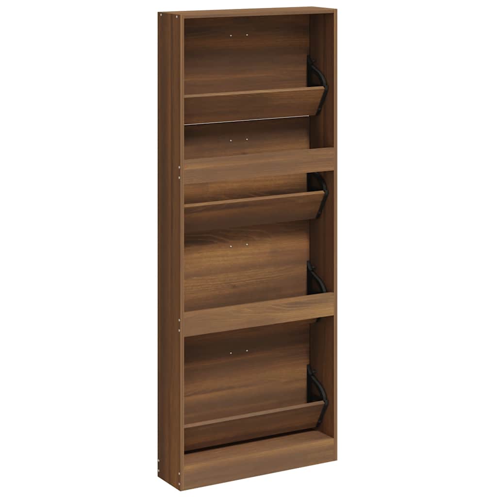 vidaXL Παπουτσοθήκη Καφέ Δρυς 59x17x150 εκ. από Επεξεργασμένο Ξύλο