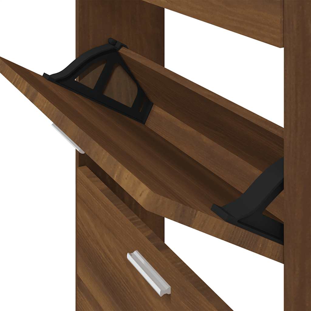 vidaXL Παπουτσοθήκη Καφέ Δρυς 59x17x150 εκ. από Επεξεργασμένο Ξύλο