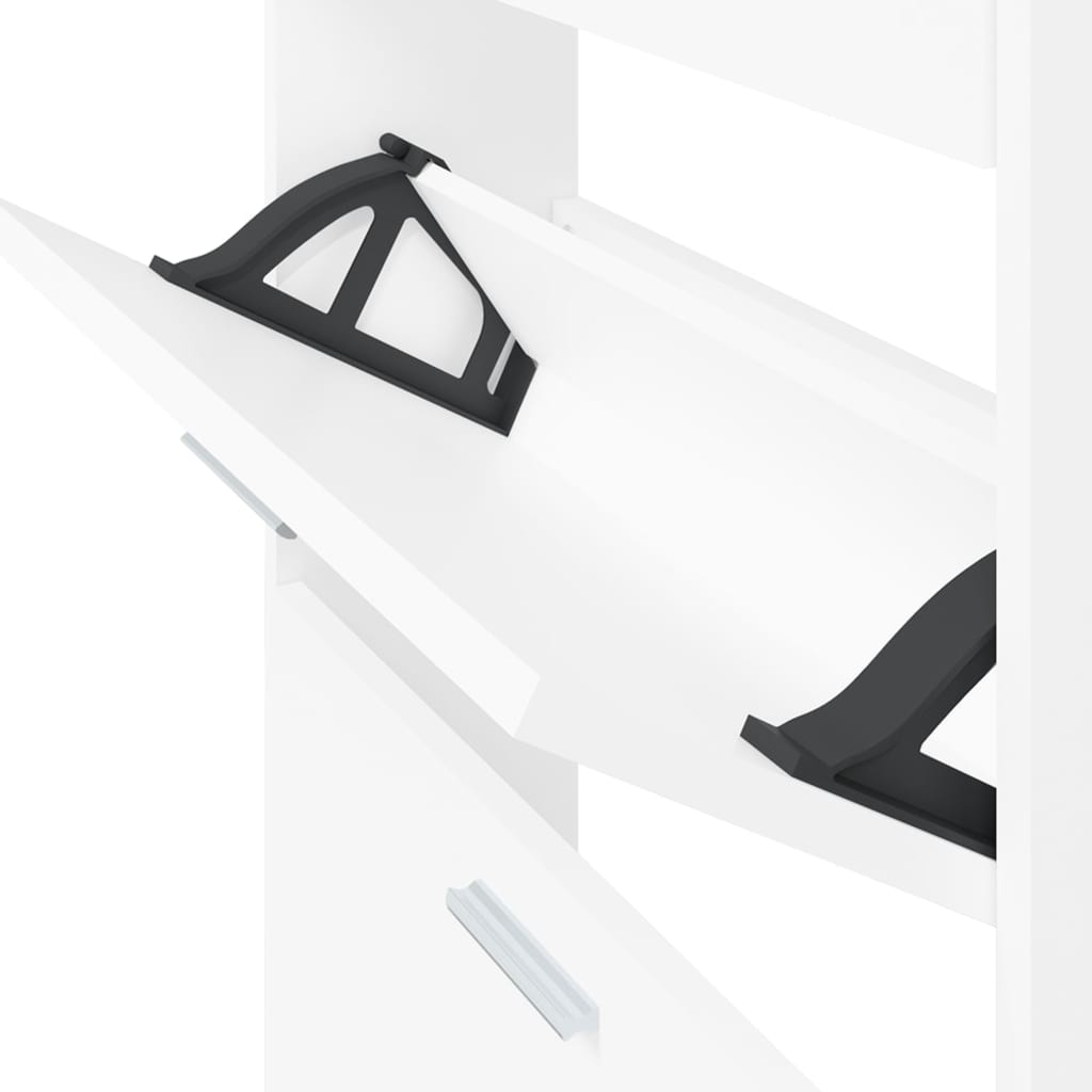 vidaXL Παπουτσοθήκη Λευκή 59x17x108 εκ. από Τεχνητό Ξύλο