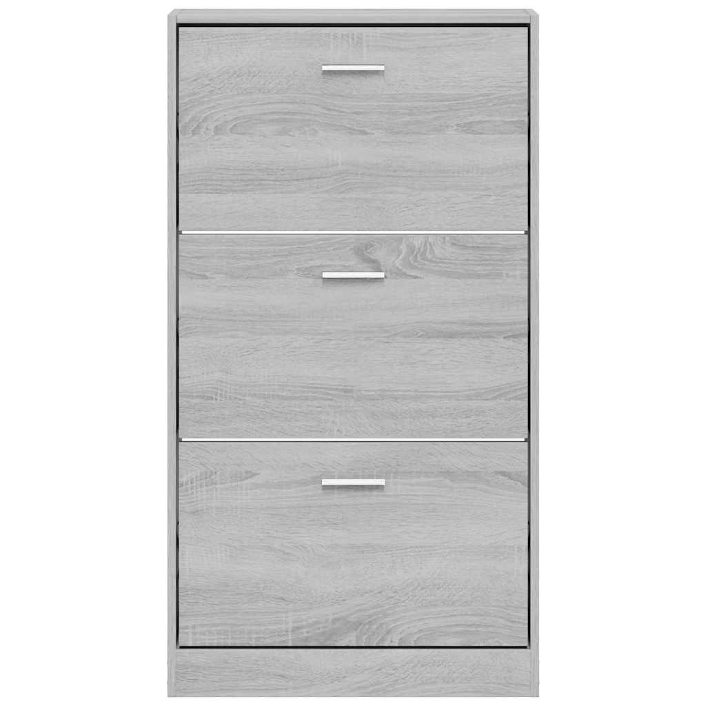 vidaXL Παπουτσοθήκη Γκρι Sonoma 59x17x108 εκ. από Επεξεργασμένο Ξύλο