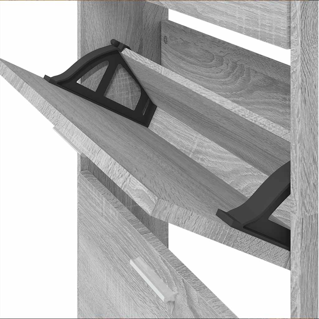 vidaXL Παπουτσοθήκη Γκρι Sonoma 59x17x108 εκ. από Επεξεργασμένο Ξύλο