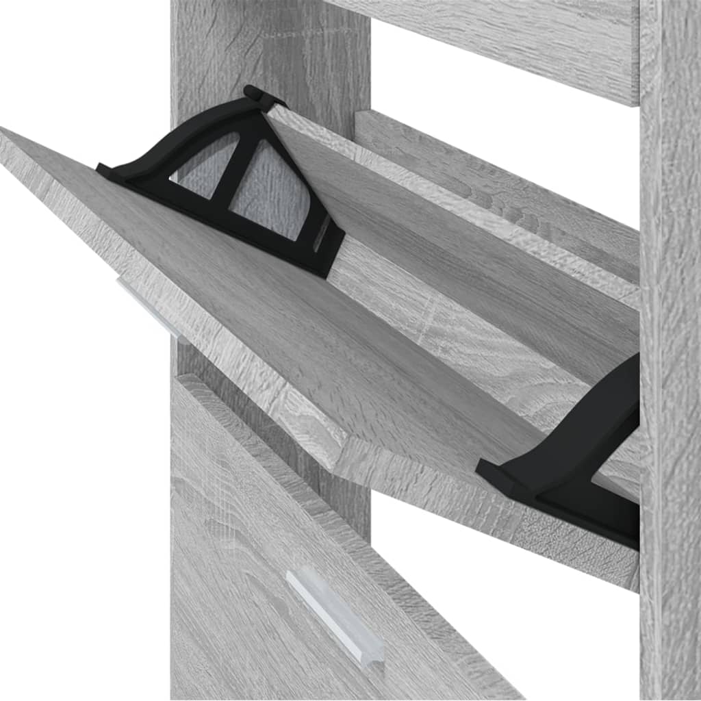vidaXL Παπουτσοθήκη Γκρι Sonoma 59x17x108 εκ. από Επεξεργασμένο Ξύλο