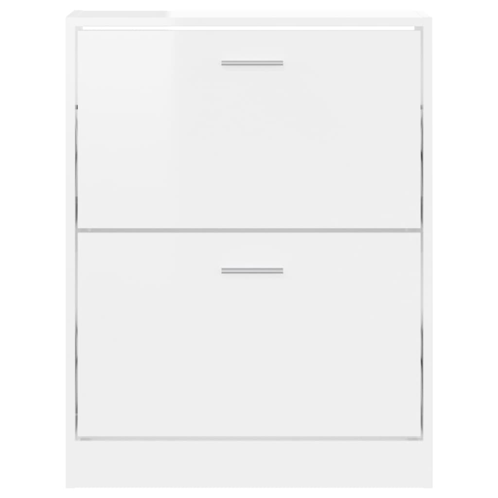 vidaXL Παπουτσοθήκη Γυαλιστερό Λευκό 59x17x81 εκ. Επεξεργασμένο Ξύλο