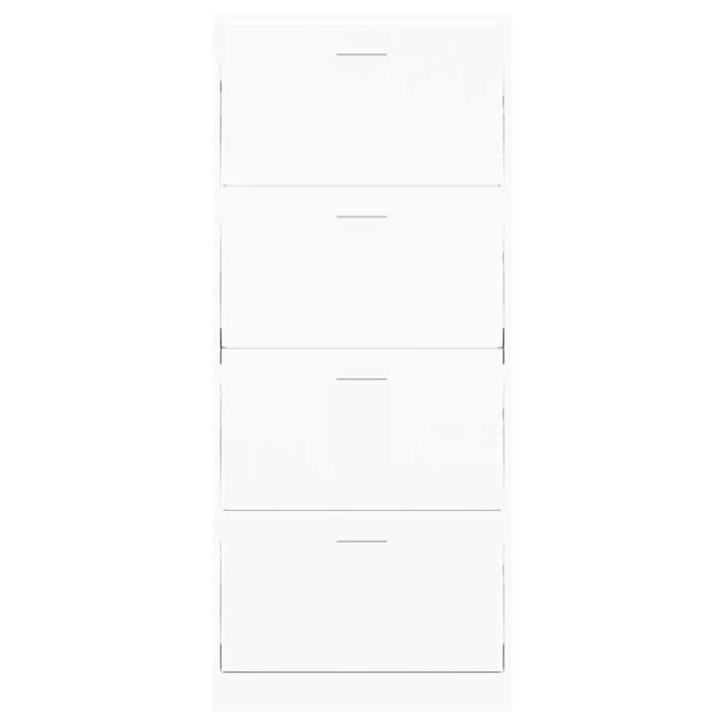 vidaXL Παπουτσοθήκη Λευκή 63 x 24 x 147 εκ. από Επεξεργασμένο Ξύλο