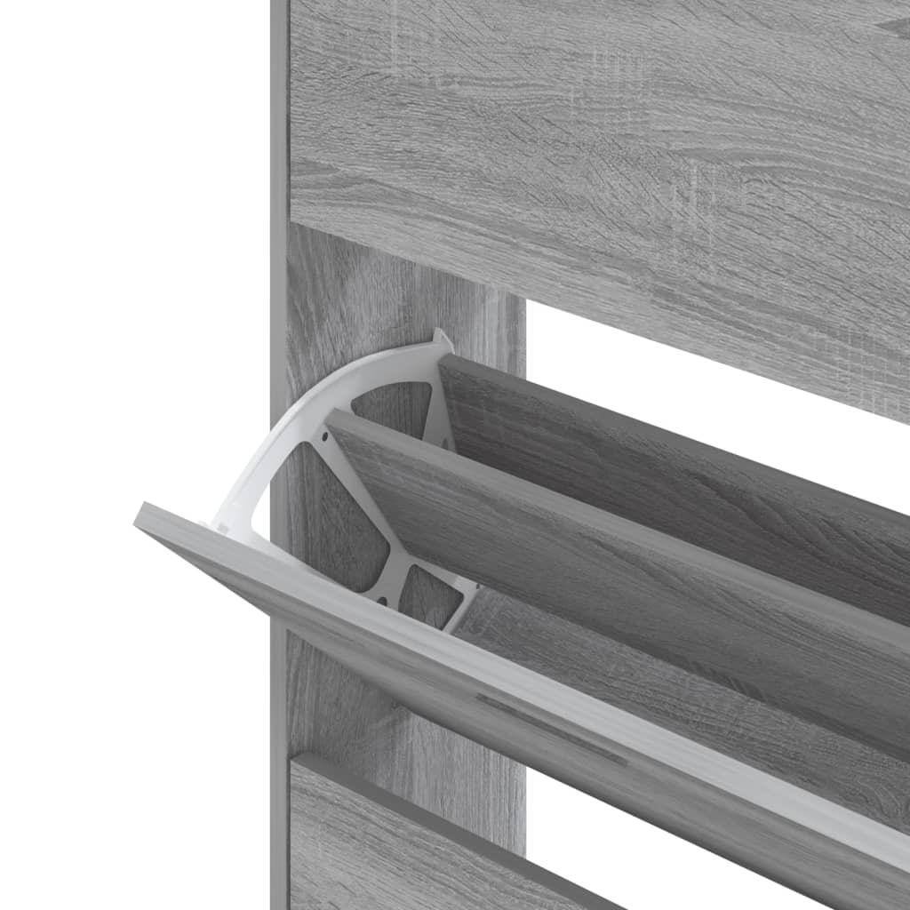 vidaXL Παπουτσοθήκη Γκρι Sonoma 63x24x147 εκ. από Επεξεργασμένο Ξύλο