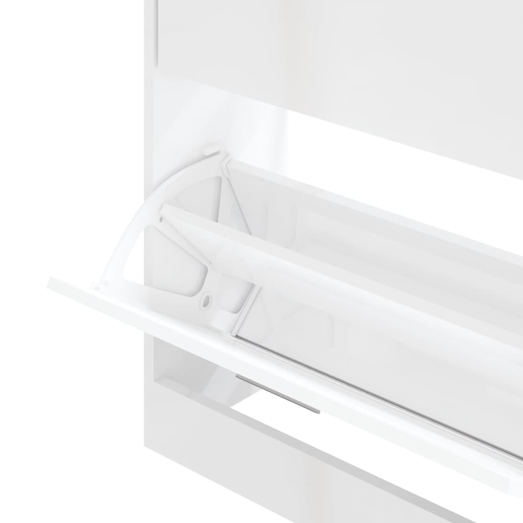 vidaXL Παπουτσοθήκη Γυαλιστερό Λευκό 63x24x81 εκ. Επεξεργασμένο Ξύλο