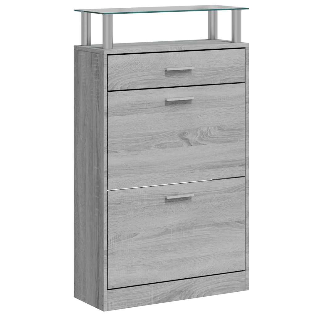 vidaXL Παπουτσοθήκη Γκρι Sonoma 63x24x104 εκ. από Επεξεργασμένο Ξύλο