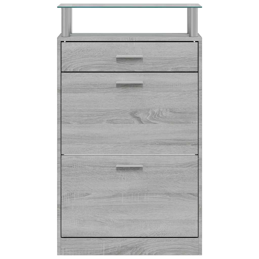 vidaXL Παπουτσοθήκη Γκρι Sonoma 63x24x104 εκ. από Επεξεργασμένο Ξύλο