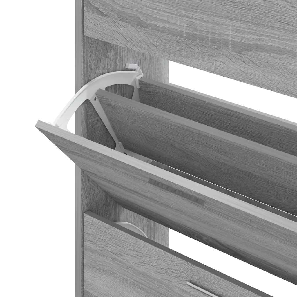 vidaXL Παπουτσοθήκη Γκρι Sonoma 63x24x104 εκ. από Επεξεργασμένο Ξύλο