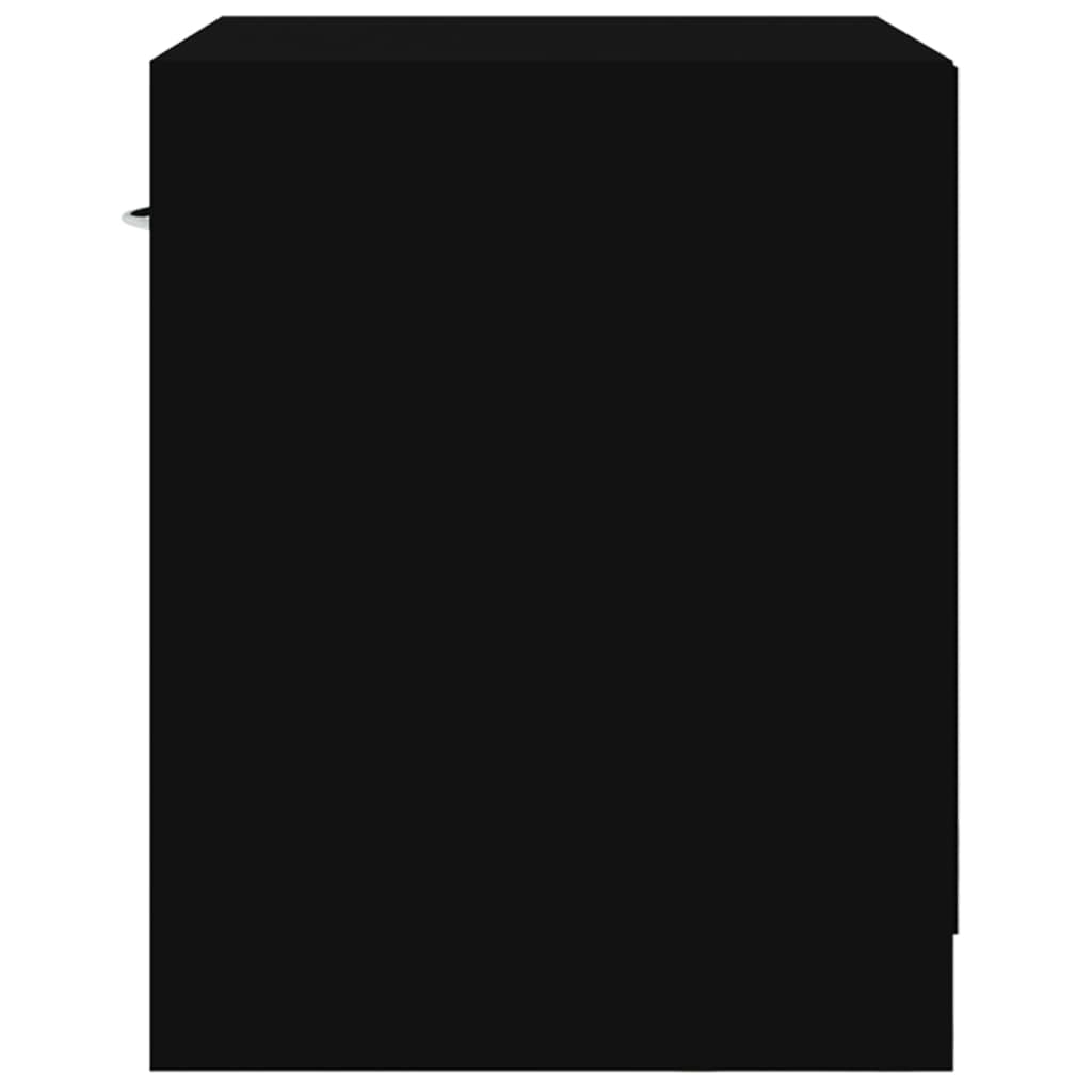 vidaXL Κομοδίνα 2 τεμ. με Συρτάρι Μαύρα