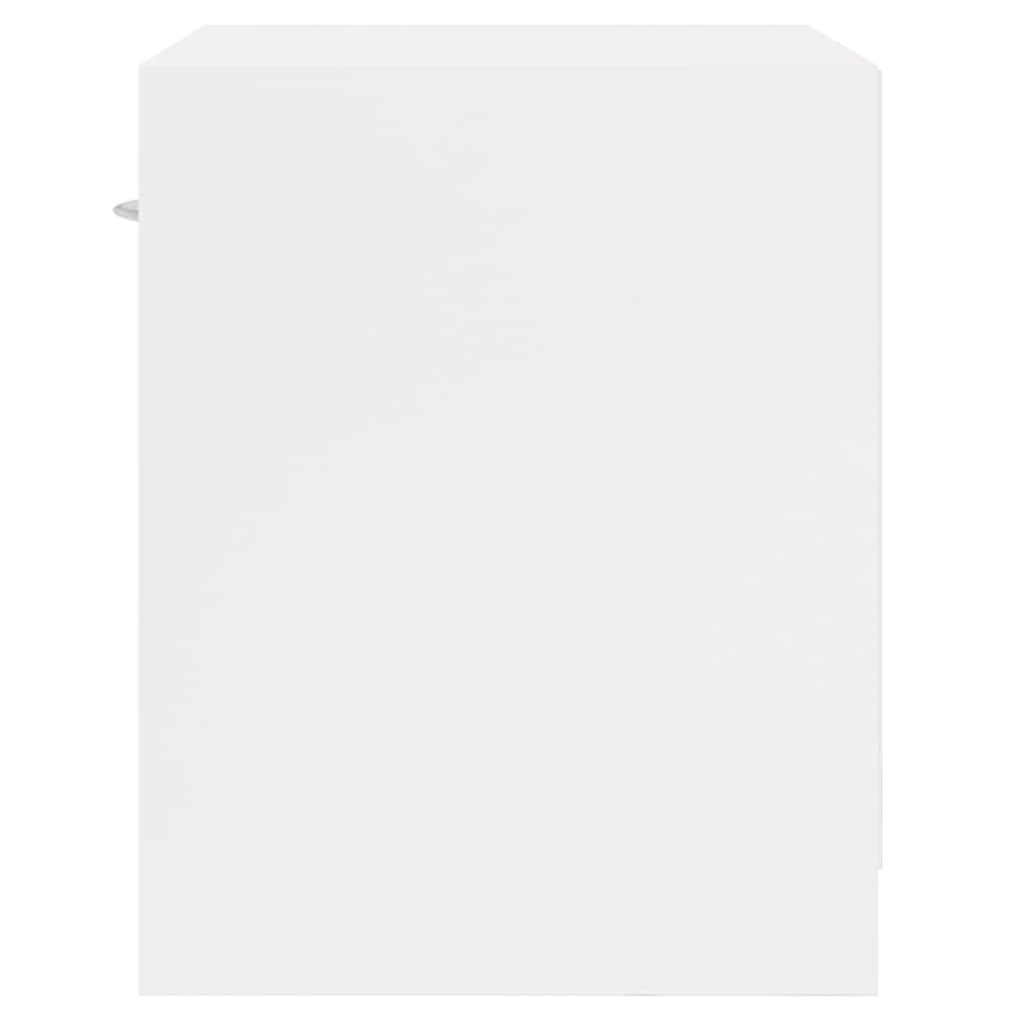 vidaXL Κομοδίνα με Συρτάρι 2 τεμ. Γυαλιστερό Λευκό