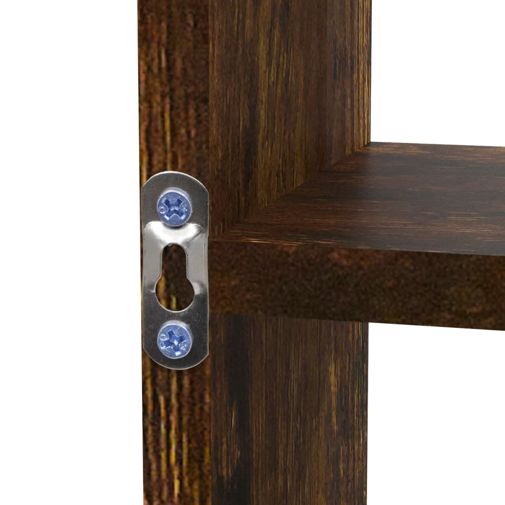 vidaXL Ραφιέρα Τοίχου 8 Τμημάτων Καπνιστή Δρυς