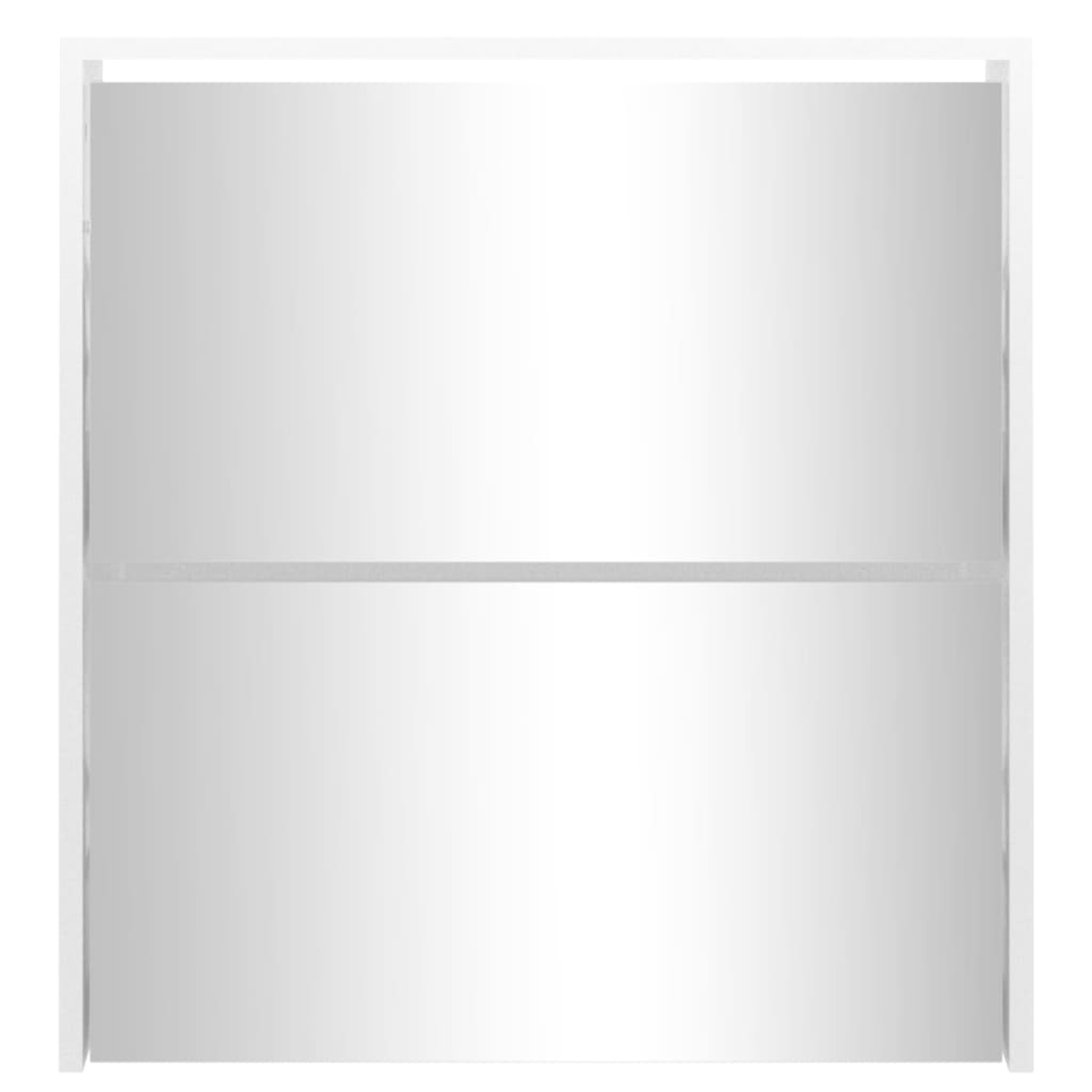 vidaXL Παπουτσοθήκη με Καθρέφτη 2 Επιπέδων Γυαλιστ. Λευκό 63x17x67 εκ.