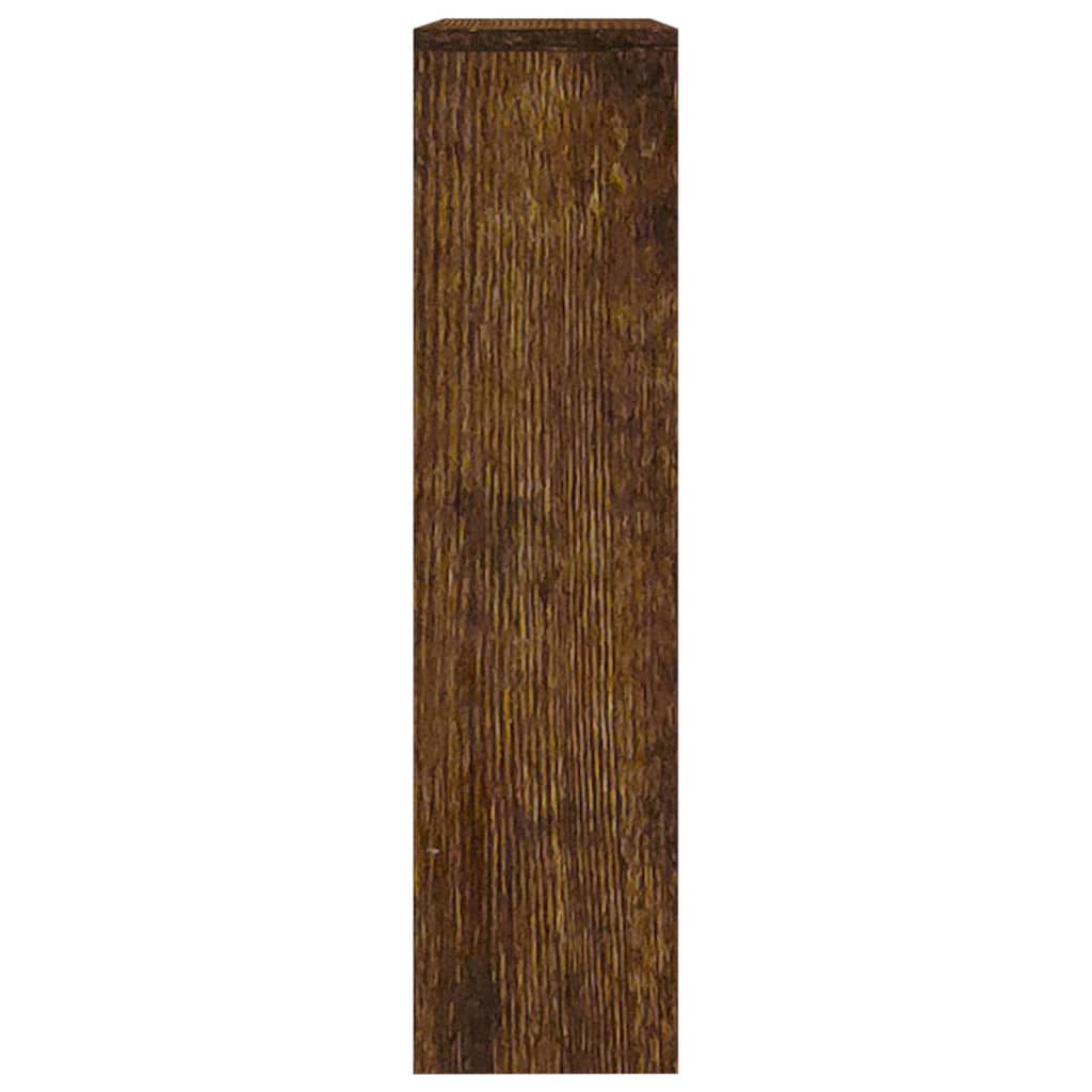 vidaXL Παπουτσοθήκη με Καθρέφτη 2 Επιπέδων Καπνιστή Δρυς 63x17x67 εκ.