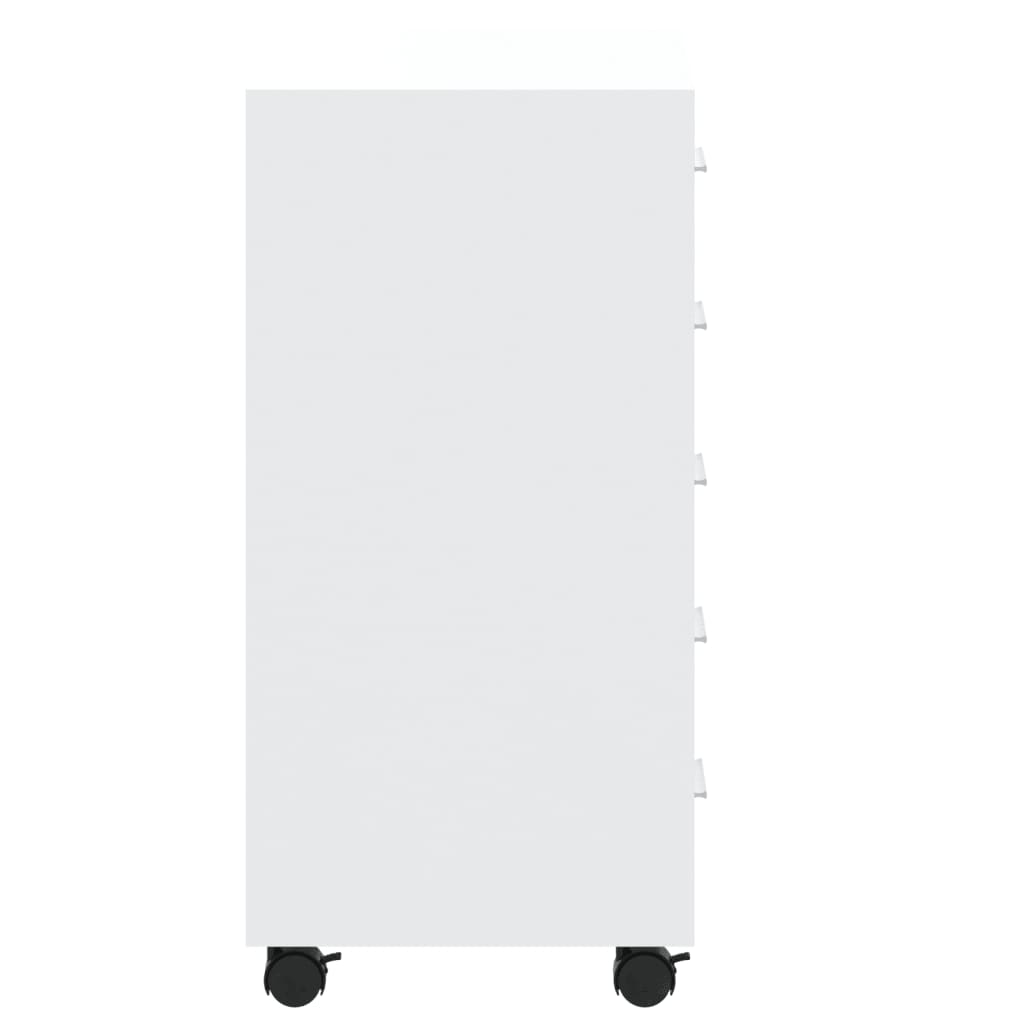 vidaXL Συρταριέρα με Ροδάκια Γυαλιστερή Λευκή από Επεξεργασμένο Ξύλο