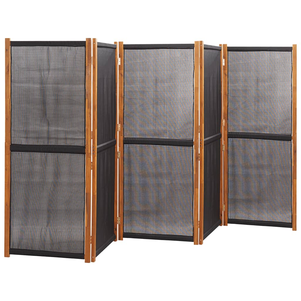 vidaXL Διαχωριστικό Δωματίου με 5 Πάνελ Μαύρο 350 x 180 εκ.