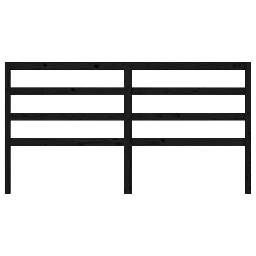 vidaXL Κεφαλάρι Κρεβατιού Μαύρο 186 x 4 x 100 εκ. Μασίφ Ξύλο Πεύκου