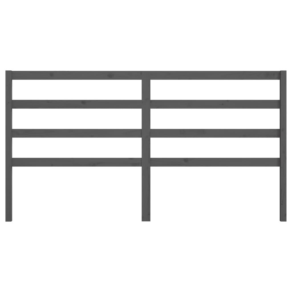 vidaXL Κεφαλάρι Κρεβατιού Γκρι 206 x 4 x 100 εκ. από Μασίφ Ξύλο Πεύκου