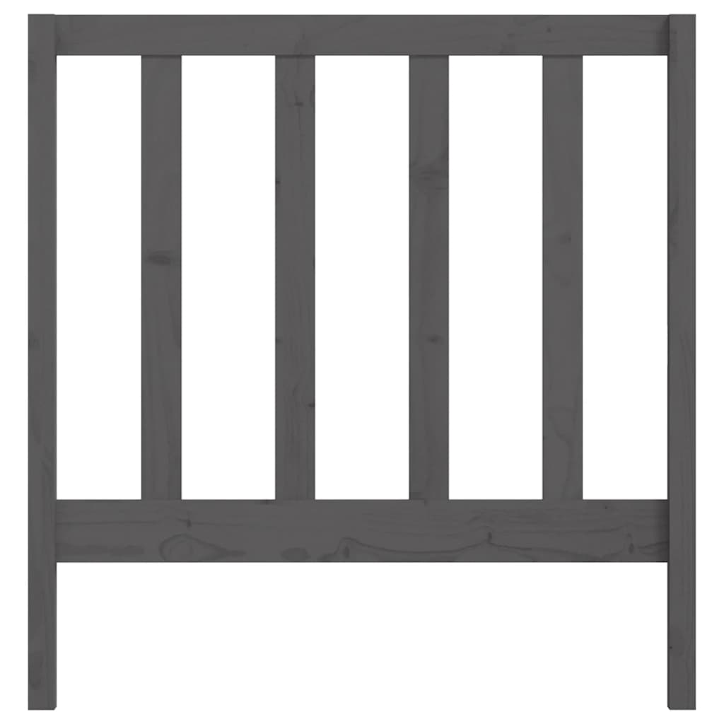 vidaXL Κεφαλάρι Κρεβατιού Γκρι 96 x 4 x 100 εκ. από Μασίφ Ξύλο Πεύκου