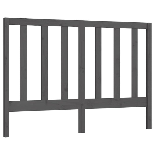 vidaXL Κεφαλάρι Κρεβατιού Γκρι 141 x 4 x 100 εκ. από Μασίφ Ξύλο Πεύκου
