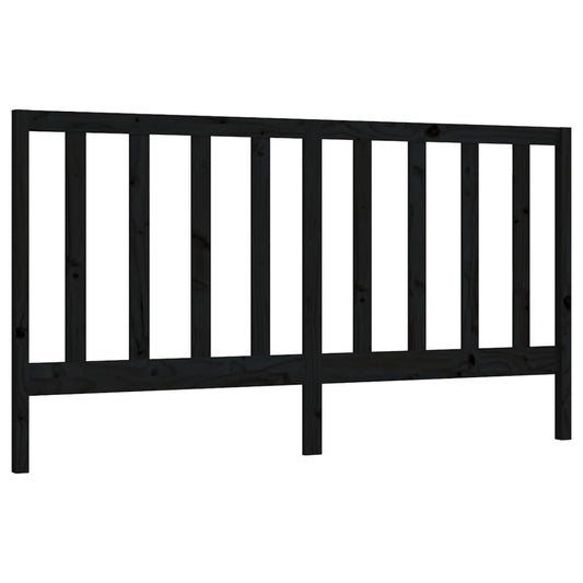 vidaXL Κεφαλάρι Κρεβατιού Μαύρο 186 x 4 x 100 εκ. Μασίφ Ξύλο Πεύκου