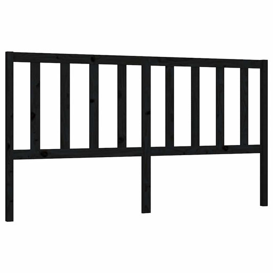 vidaXL Κεφαλάρι Κρεβατιού Μαύρο 186 x 4 x 100 εκ. Μασίφ Ξύλο Πεύκου