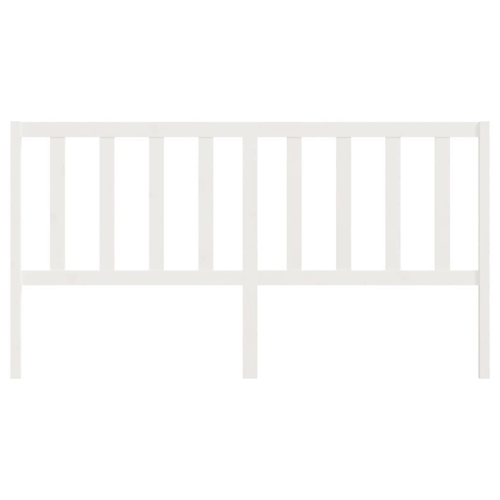 vidaXL Κεφαλάρι Κρεβατιού Λευκό 206 x 4 x 100 εκ. Μασίφ Ξύλο Πεύκου