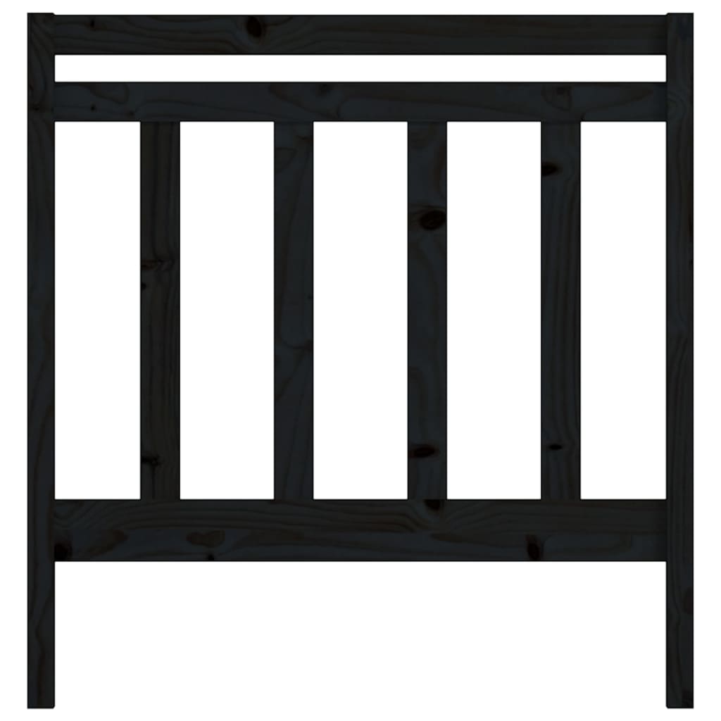 vidaXL Κεφαλάρι Κρεβατιού Μαύρο 96 x 4 x 100 εκ. από Μασίφ Ξύλο Πεύκου