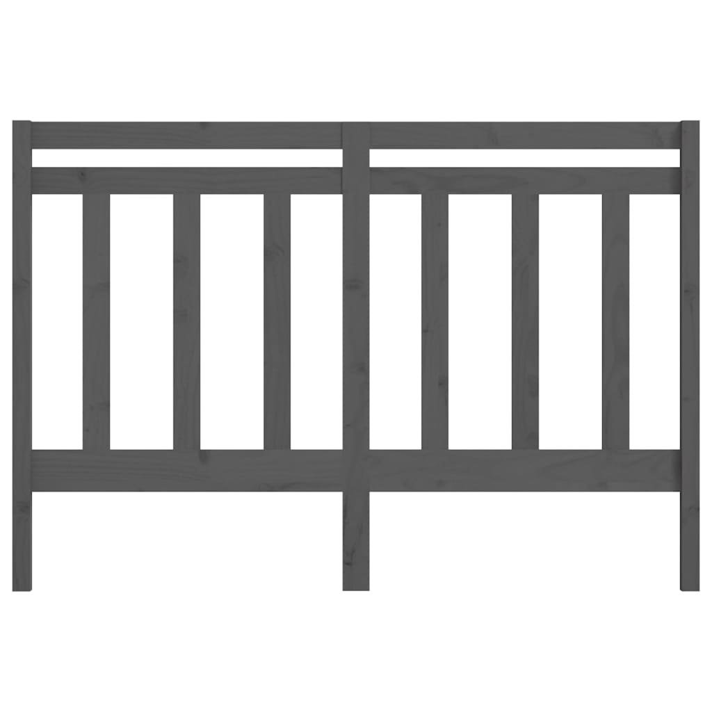 vidaXL Κεφαλάρι Κρεβατιού Γκρι 156 x 4 x 100 εκ. από Μασίφ Ξύλο Πεύκου