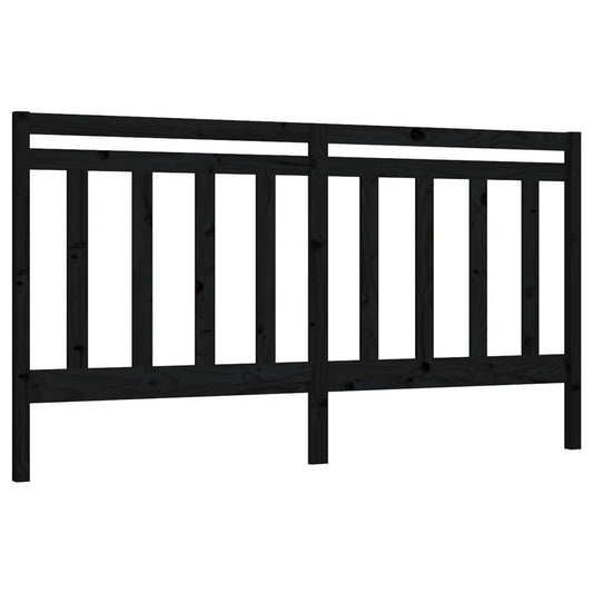 vidaXL Κεφαλάρι Κρεβατιού Μαύρο 186 x 4 x 100 εκ. Μασίφ Ξύλο Πεύκου