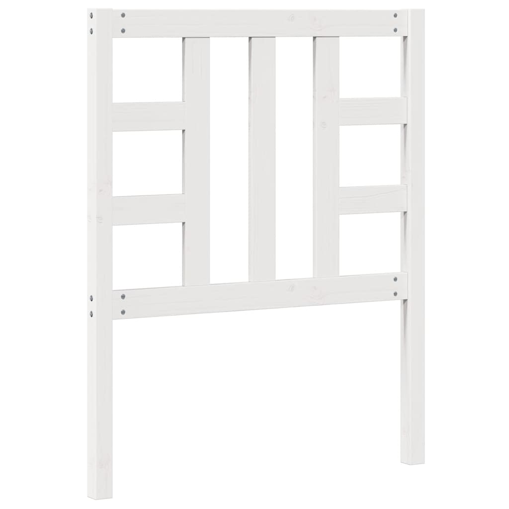 vidaXL Κεφαλάρι Κρεβατιού Λευκό 81 x 4 x 100 εκ. από Μασίφ Ξύλο Πεύκου