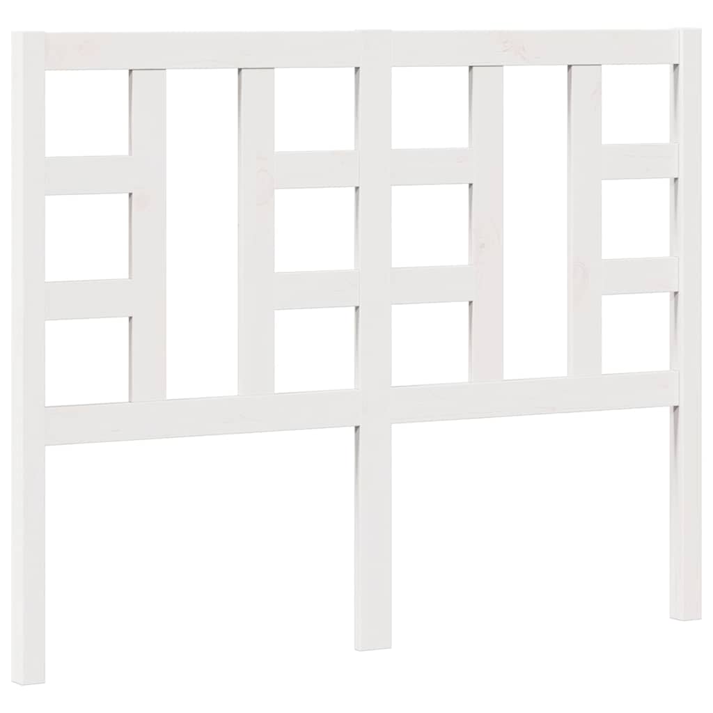 vidaXL Κεφαλάρι Κρεβατιού Λευκό 126 x 4 x 100 εκ. Μασίφ Ξύλο Πεύκου