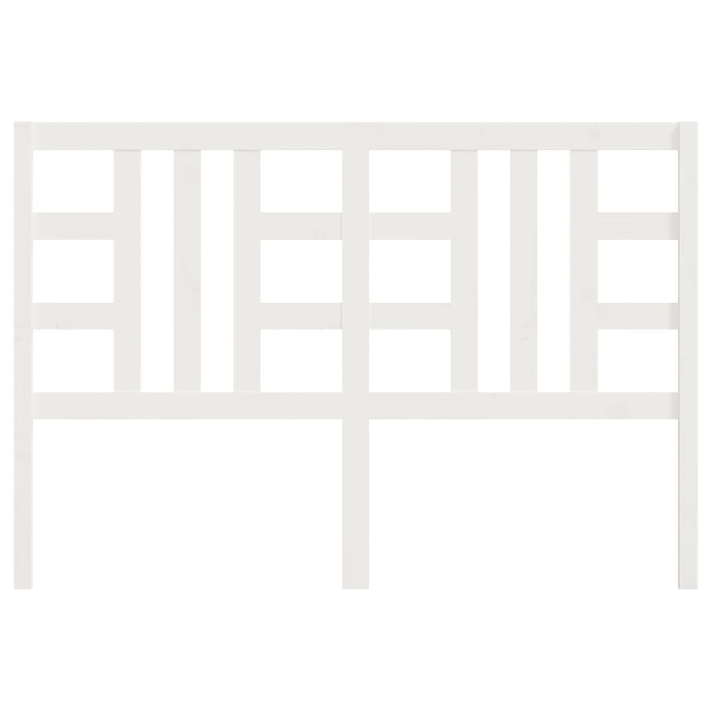 vidaXL Κεφαλάρι Κρεβατιού Λευκό 126 x 4 x 100 εκ. Μασίφ Ξύλο Πεύκου