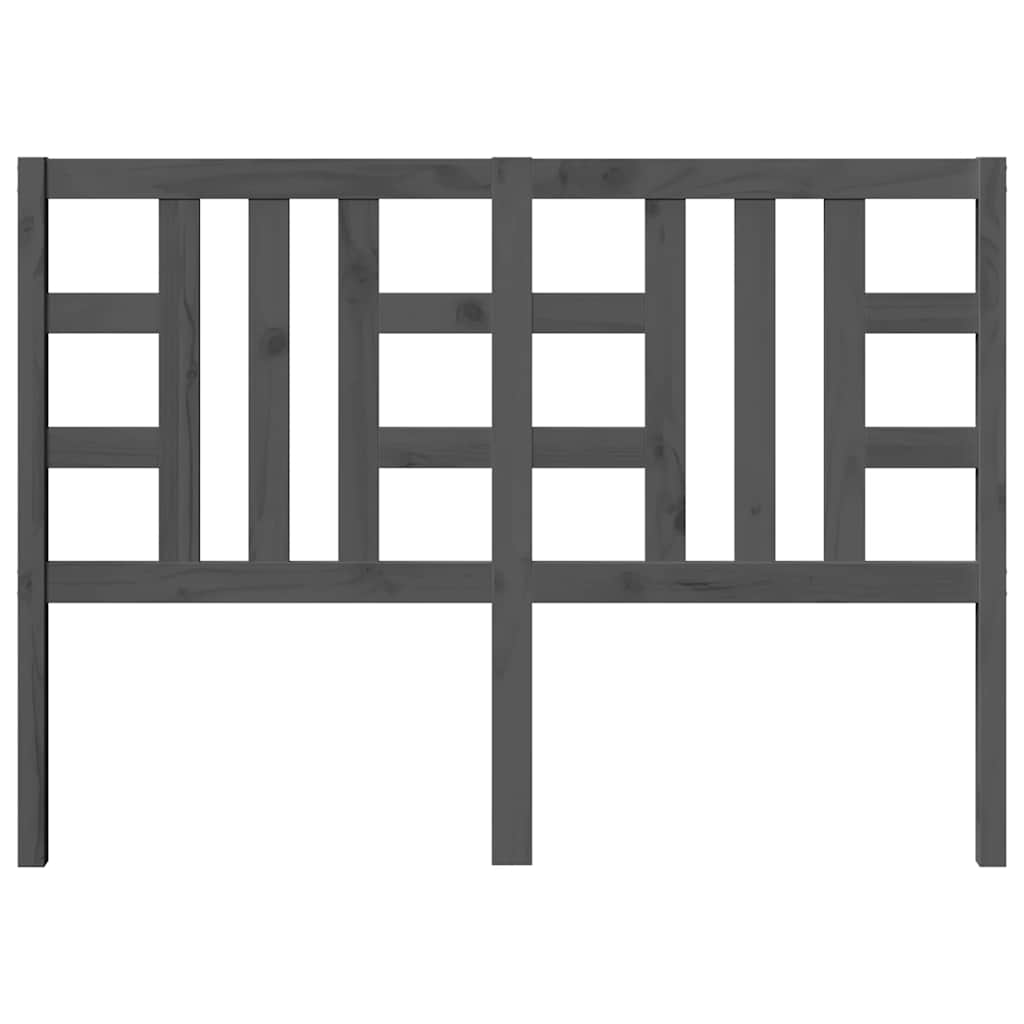 vidaXL Κεφαλάρι Κρεβατιού Γκρι 141 x 4 x 100 εκ. από Μασίφ Ξύλο Πεύκου