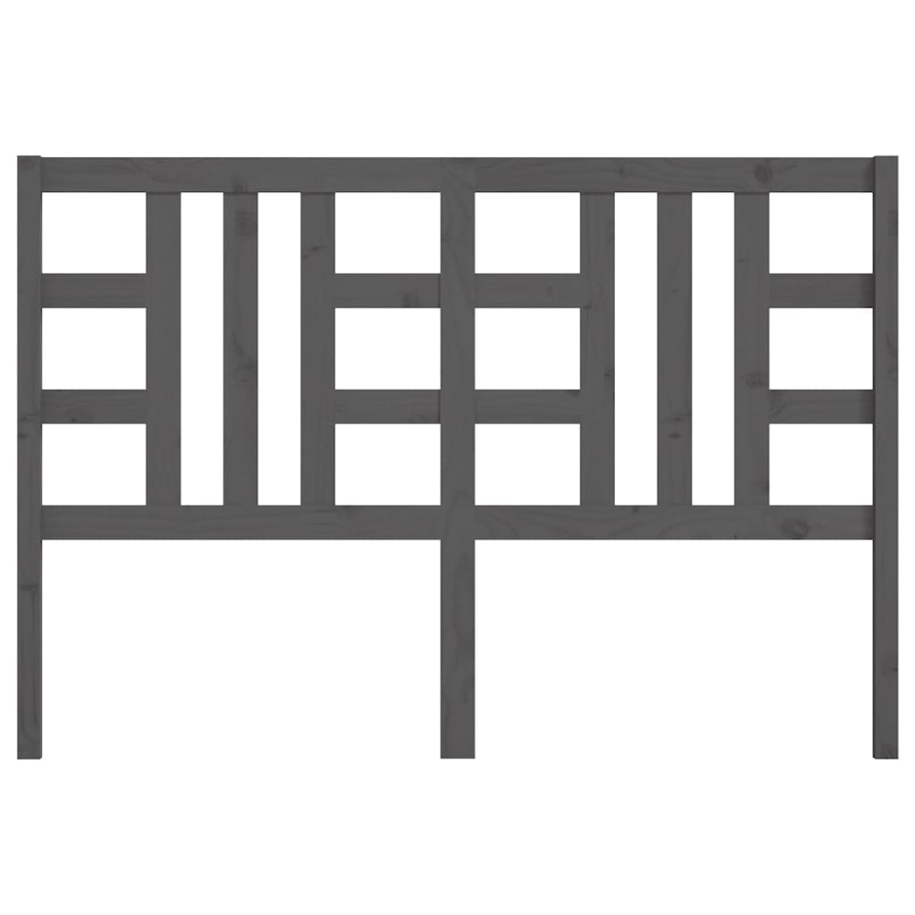 vidaXL Κεφαλάρι Κρεβατιού Γκρι 146 x 4 x 100 εκ. από Μασίφ Ξύλο Πεύκου