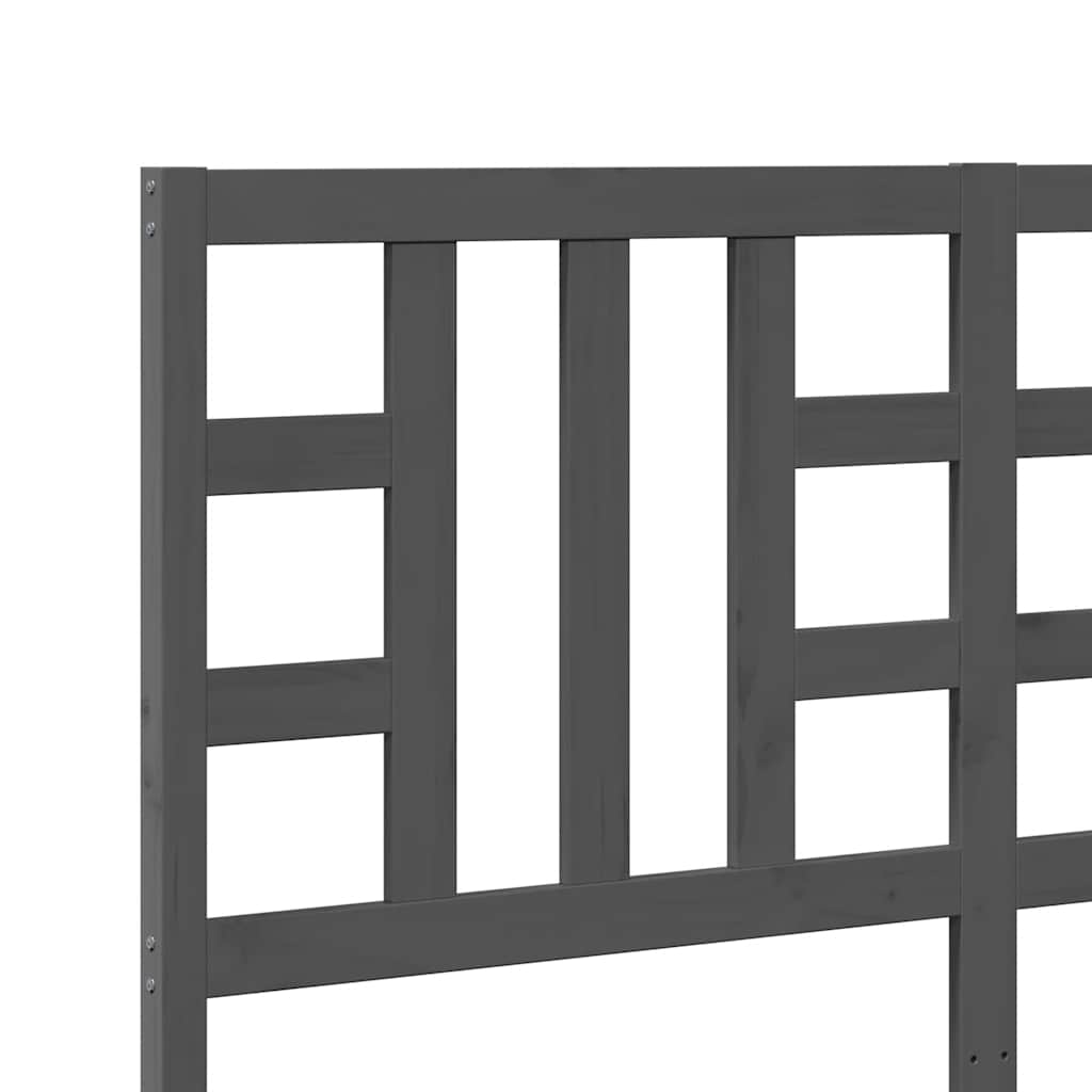 vidaXL Κεφαλάρι Κρεβατιού Γκρι 146 x 4 x 100 εκ. από Μασίφ Ξύλο Πεύκου