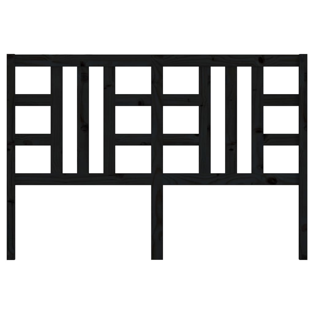 vidaXL Κεφαλάρι Κρεβατιού Μαύρο 166 x 4 x 100 εκ. Μασίφ Ξύλο Πεύκου