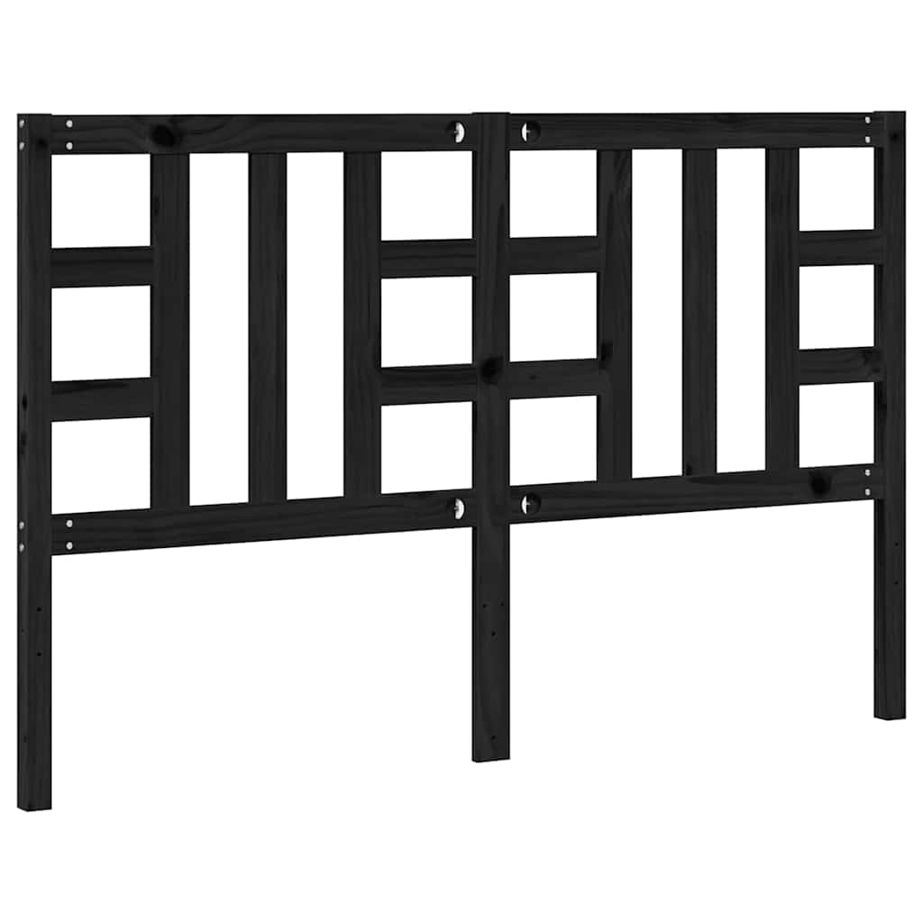 vidaXL Κεφαλάρι Κρεβατιού Μαύρο 166 x 4 x 100 εκ. Μασίφ Ξύλο Πεύκου