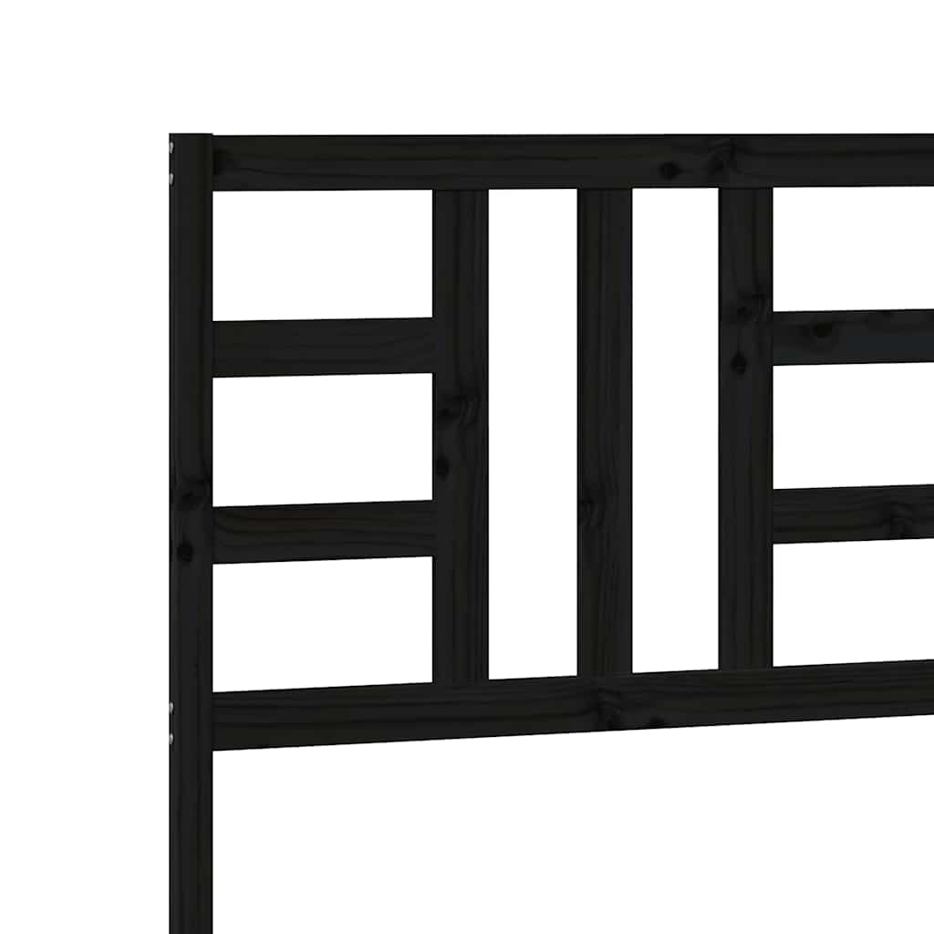 vidaXL Κεφαλάρι Κρεβατιού Μαύρο 186 x 4 x 100 εκ. Μασίφ Ξύλο Πεύκου