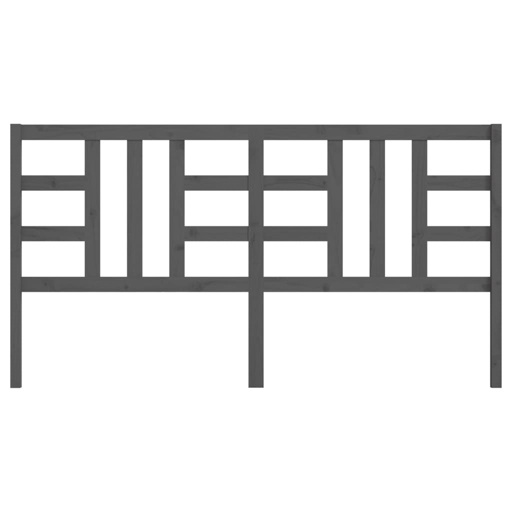 vidaXL Κεφαλάρι Κρεβατιού Γκρι 206 x 4 x 100 εκ. από Μασίφ Ξύλο Πεύκου