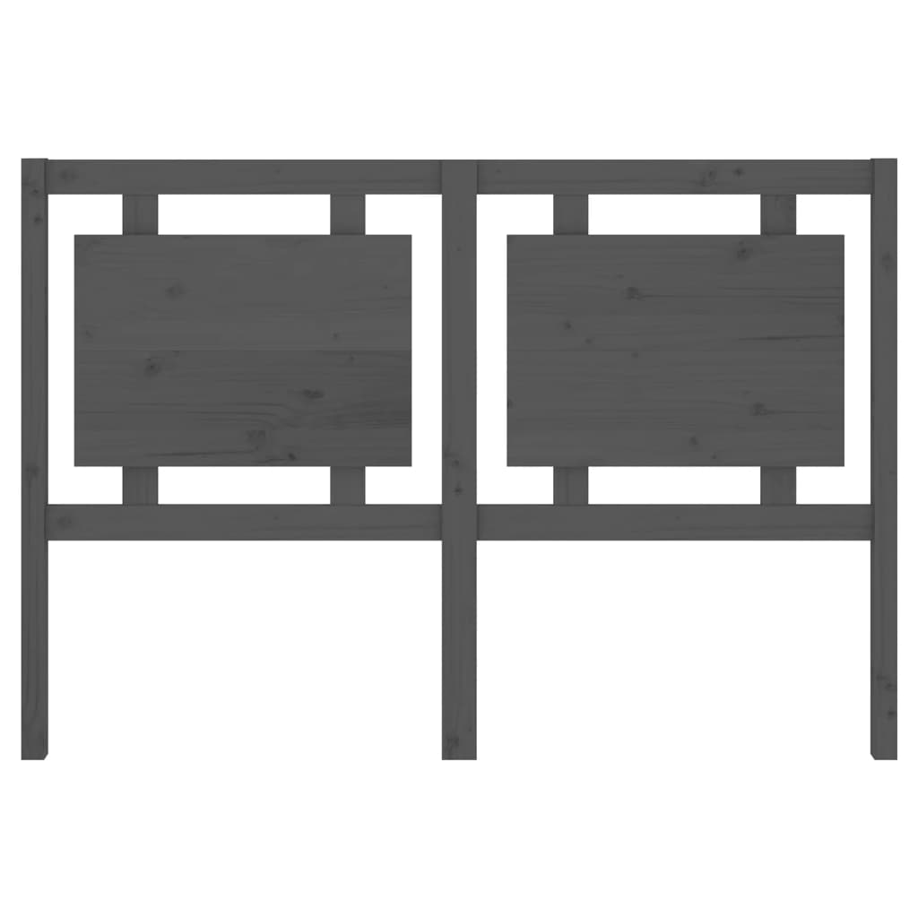 vidaXL Κεφαλάρι Κρεβατιού Γκρι 145,5x4x100 εκ. από Μασίφ Ξύλο Πεύκου