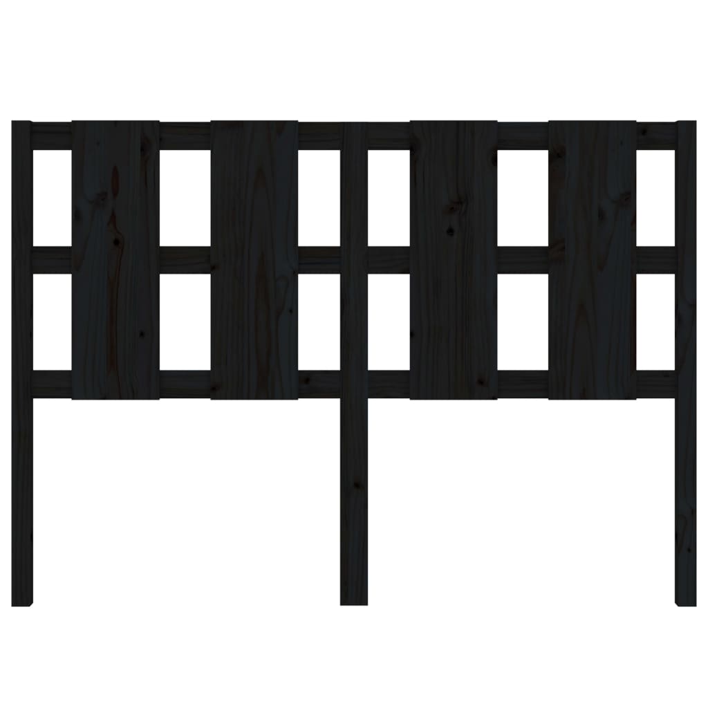 vidaXL Κεφαλάρι Κρεβατιού Μαύρο 125,5 x 4 x 100 εκ. Μασίφ Ξύλο Πεύκου