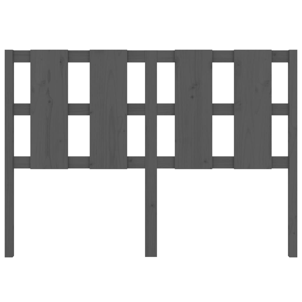 vidaXL Κεφαλάρι Κρεβατιού Γκρι 145,5x4x100 εκ. από Μασίφ Ξύλο Πεύκου